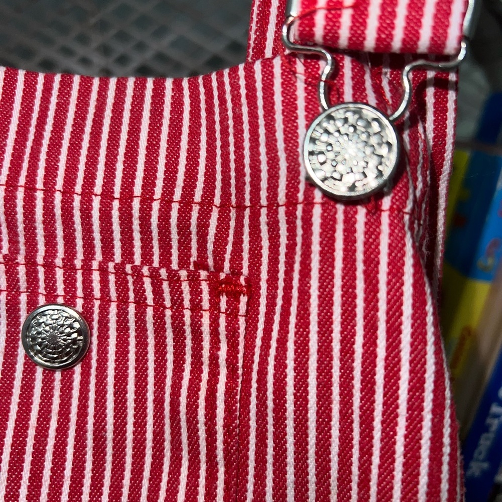 Vintage Sears red and white striped overalls - Picture 3 of 5